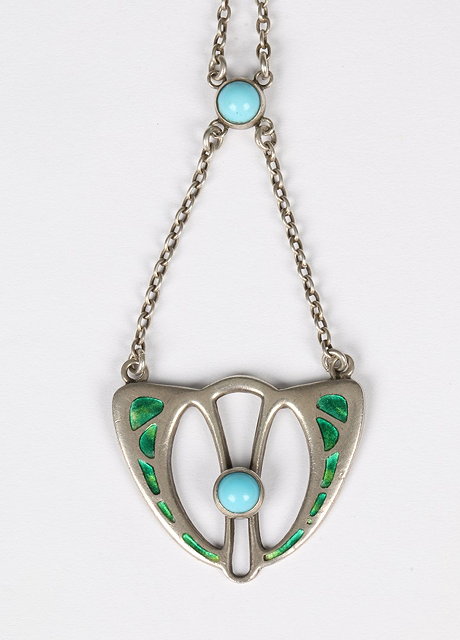 Appraisal: Charles Horner British - Art Nouveau silver and enamel pendant