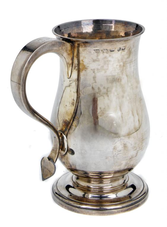 Appraisal: A GEORGE III MUG BY BOULTON FOTHERGILL of baluster form