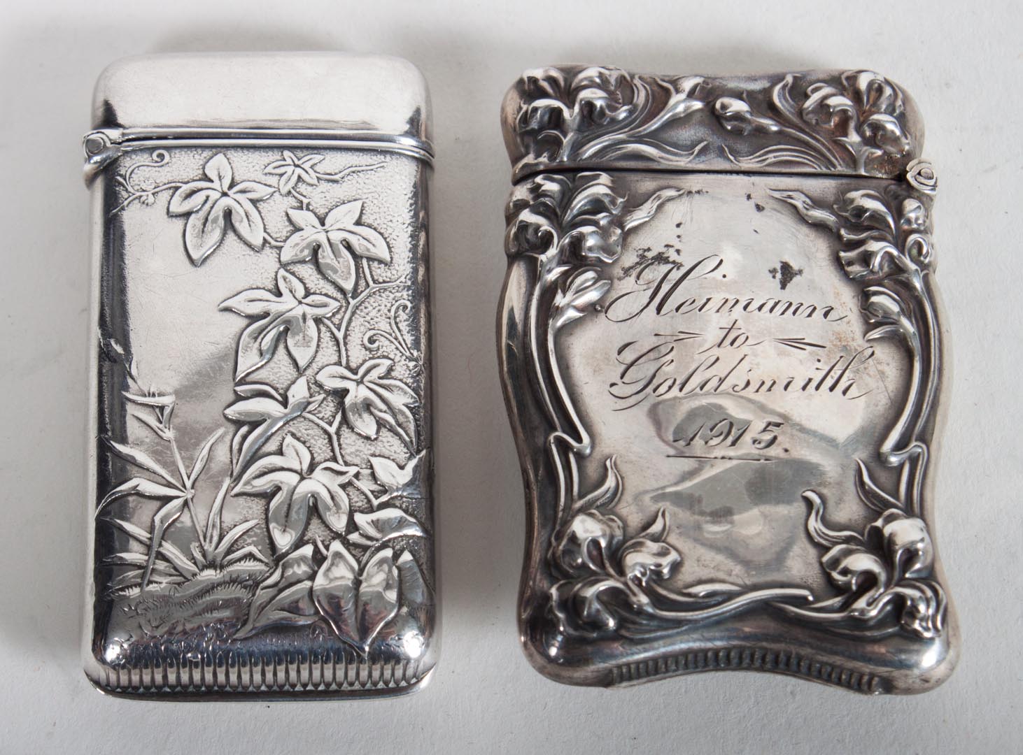 Appraisal: Sterling silver BPOE match safe no maker together with a