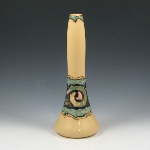 Appraisal: Weller Glossy Hudson bud vase with unusual Art Nouveau motif