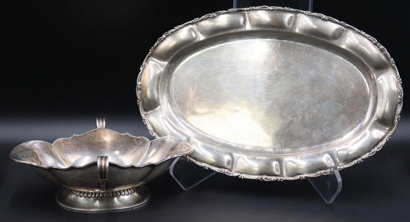 Appraisal: SILVER pcs of Signed Mexican Silver Hollowware Includes a signed