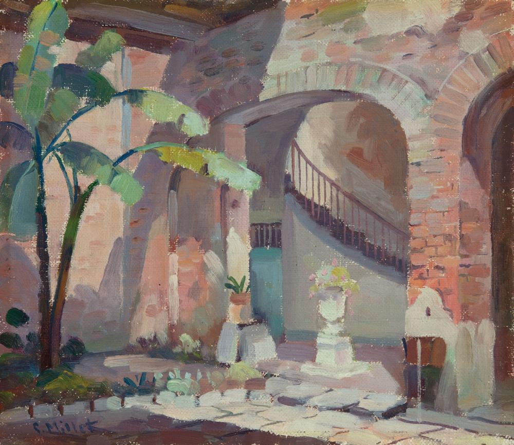 Appraisal: Clarence Millet American New Orleans - New Orleans Courtyard oil