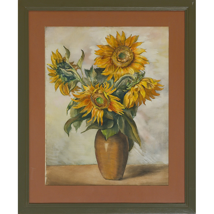 Appraisal: Arthur Helwig American - Still Life with Sunflowers watercolor paper