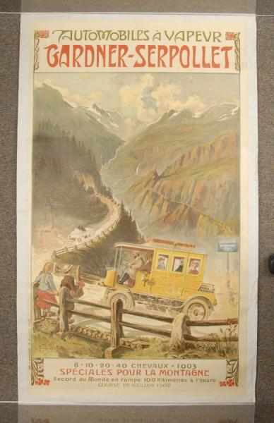 Appraisal: Early French Automobile Poster Mounted on Linen Description Circa Marked