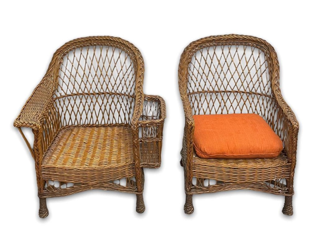 Appraisal: Antique Willow Wicker ChairsGood overall condition Dimensions Height x Width