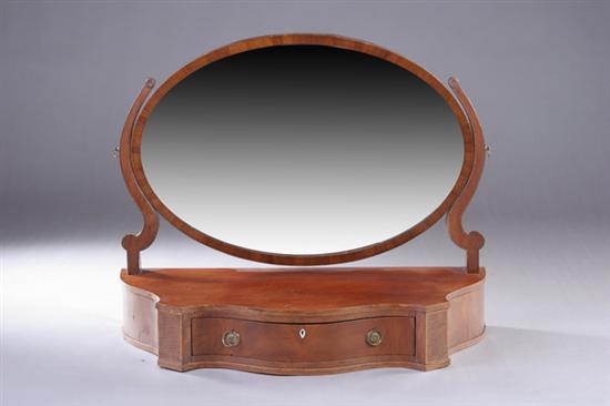 Appraisal: LATE GEORGIAN MAHOGANY SHAVING STAND th century Oval plate and