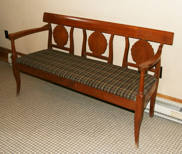 Appraisal: Mahogany bench in the Country Empire style sabre legs solid