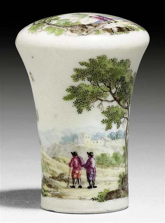 Appraisal: CANE KNOB WITH LANDSCAPE PAINTING ZURICH CIRCA - H cm