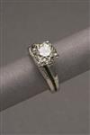 Appraisal: Platinum Solitaire Diamond Ring The four-prong mount set with one