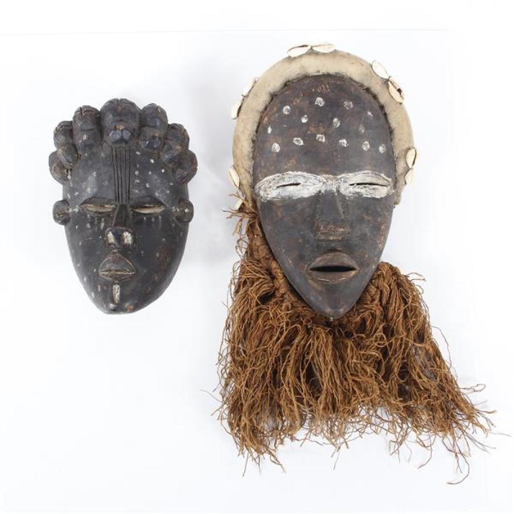 Appraisal: TWO TRIBAL AFRICAN PAINTED SPIRIT MASKS Two tribal African painted