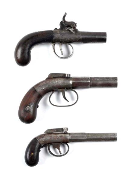 Appraisal: Lot Of Antique Single Shot Boot Pistols Serial NSV No