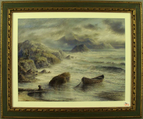 Appraisal: Pastel coastal scene bearing the signature of D B Stuber