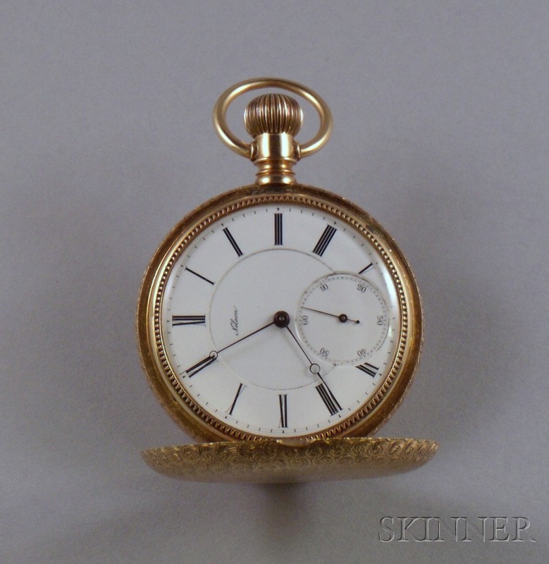 Appraisal: kt Gold Hunting Case Nelson Savonnette Pocket Watch movement no