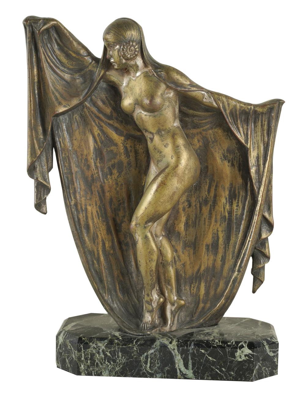 Appraisal: ARMAND LEMO TH TH CENTURY ART DECO NUDEbronze signed Provenance