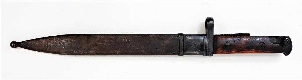 Appraisal: RUSSIAN SVT- BAYONET AND SCABBARD Russia C sSteel hilt wooden