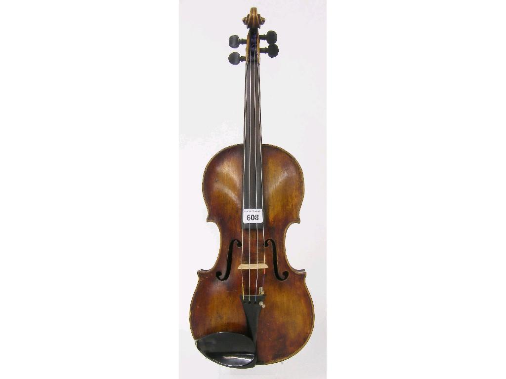 Appraisal: Mid th century violin labelled George Klotz cm