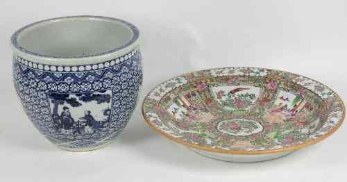 Appraisal: A th Century Cantonese famille rose charger cm diameter and