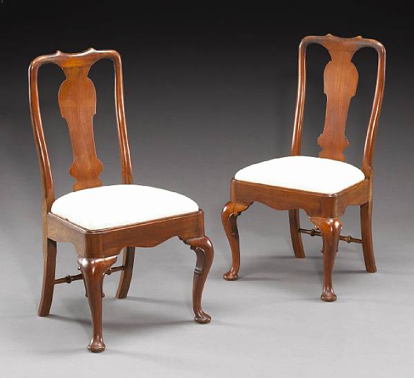 Appraisal: A set of four George II style mahogany chairs late