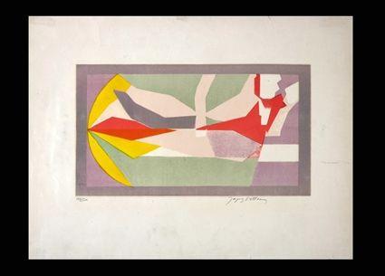 Appraisal: JACQUES VILLON - ABSTRACT COMPOSITION Lithograph in colors x in