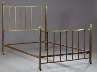 Appraisal: French Brass Bed early th c the head and foot