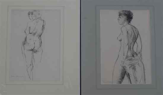 Appraisal: Mary Remington - six charcoal and pastel drawings Nude studies