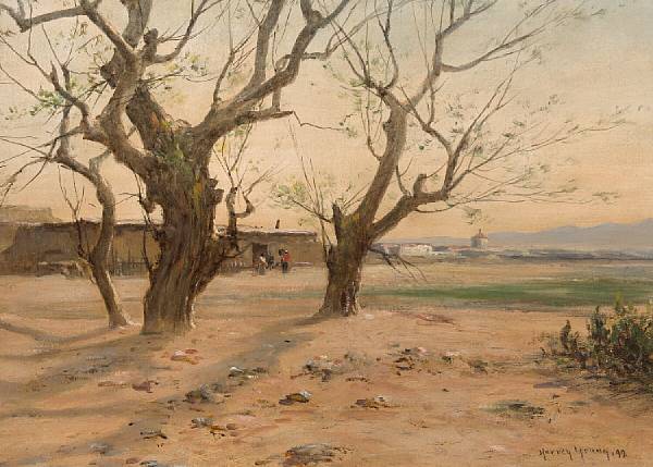 Appraisal: Harvey Otis Young American - Outskirts of a Pueblo signed