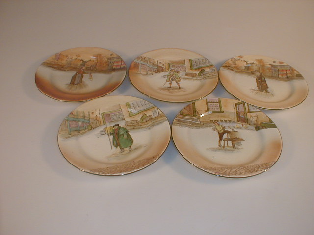 Appraisal: Five Royal Doulton Dickens ware tea plates Barnaby Rudge Sam