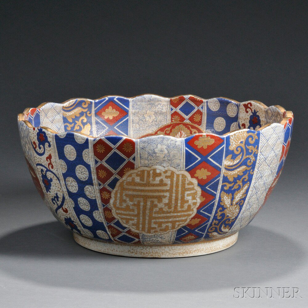 Appraisal: Polychrome Enamel and Gilt Satsuma-style Bowl Japan th th century