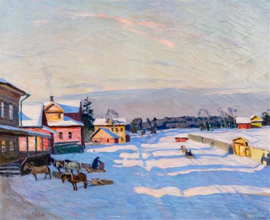 Appraisal: Sale Lot Arnold Lakhovsky Ukranian - Paysage De Neige oil