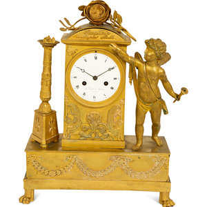 Appraisal: A French Empire Gilt Bronze Mantle Clock Homage a La