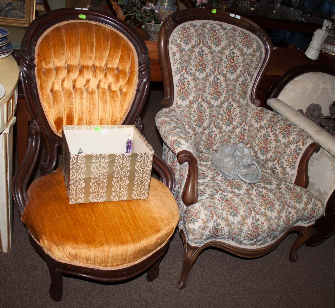 Appraisal: Pair of Victorian upholstered chairs