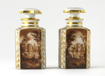 Appraisal: A pair of Continental porcelain scent bottles and stoppers of