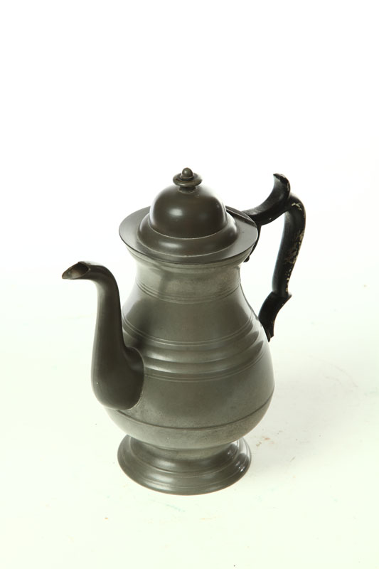 Appraisal: PEWTER COFFEE POT Touch mark for George Richardson Sr Cranston