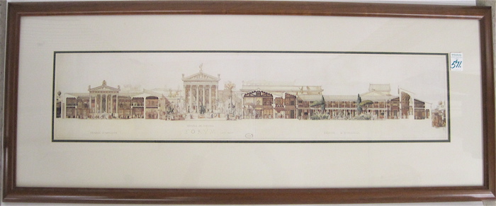 Appraisal: AN OFF-SET COLOR LITHOGRAPH depicting the Temple of Jupiter Apollo