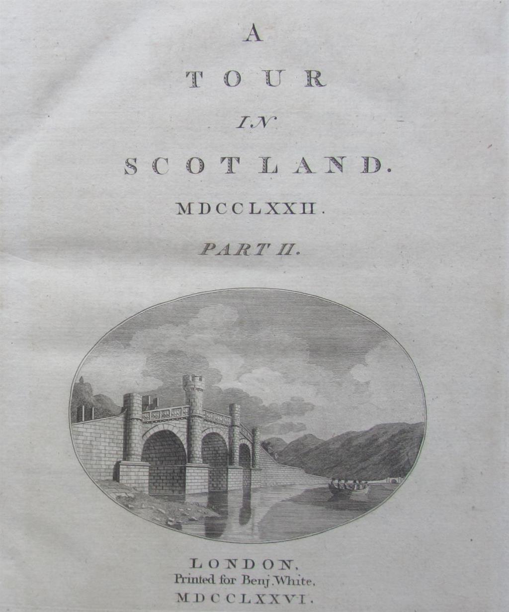 Appraisal: PENNANT THOMAS A TOUR IN SCOTLAND MDCCLXXII to half calf