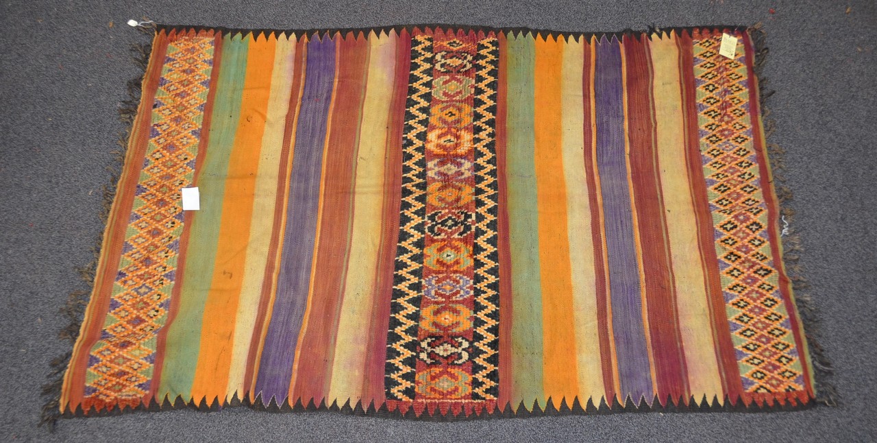 Appraisal: Woven Kilim blankets th Century Morocco one measures x