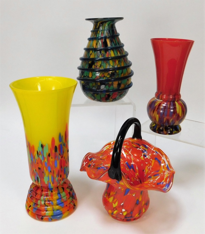 Appraisal: PC KRALIK ASSORTED BOHEMIAN ART GLASS VASES Bohemia th CenturyLot