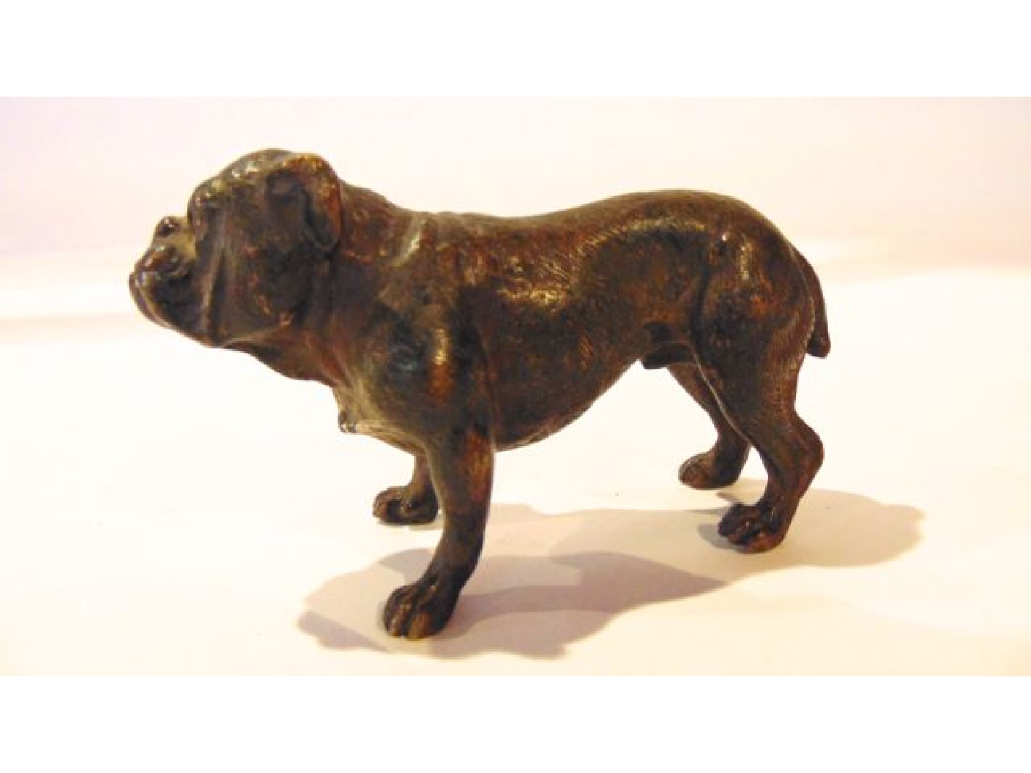 Appraisal: A th century bronze figure of an English bulldog