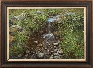 Appraisal: Peter Ellenshaw - English Stream and Waterfall oil on board