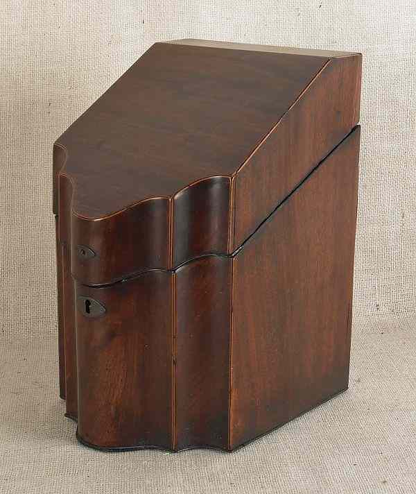 Appraisal: George III mahogany knife box late th c h w