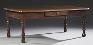 Appraisal: French Carved Walnut Farmhouse Table th c the rounded corner