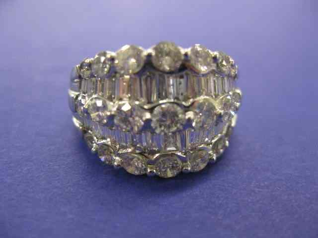 Appraisal: Diamond Ring carats of baguette round diamonds in k white