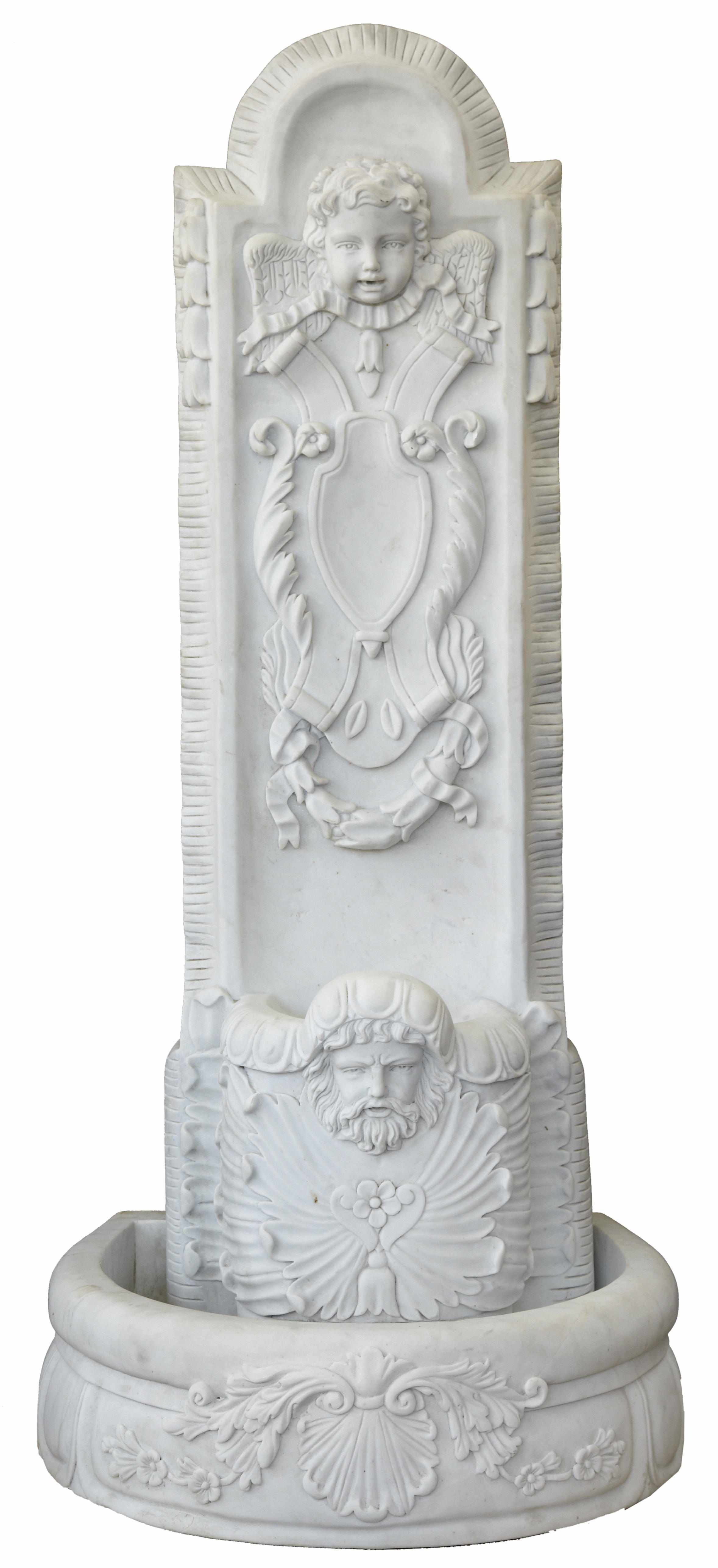 Appraisal: A Baroque style carved marble fountain height in width in