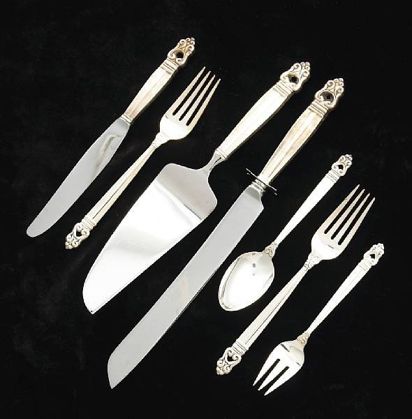 Appraisal: A sterling partial flatware setInternational Silver Co Meriden CTRoyal Danish