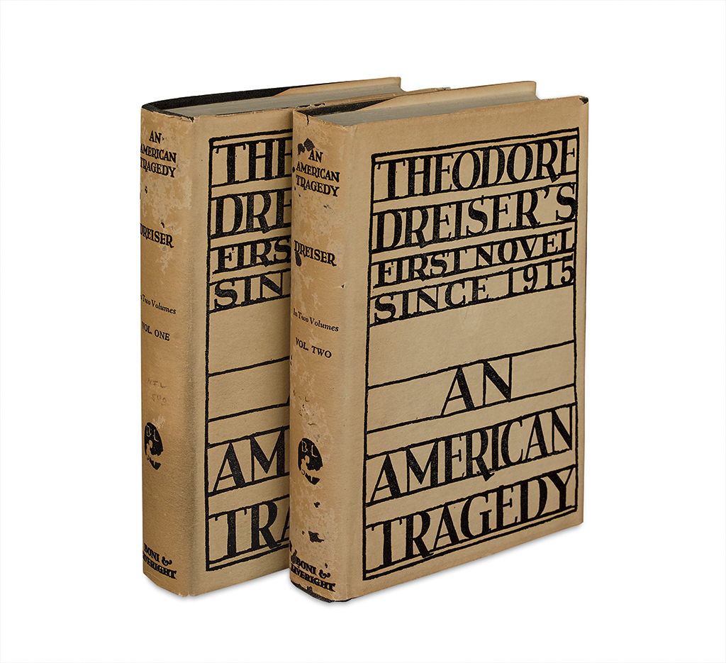 Appraisal: DREISER THEODORE An American Tragedy volumes vo publisher's gilt-stamped black