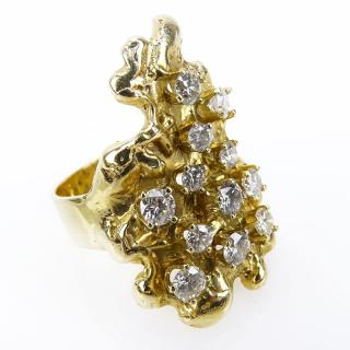 Appraisal: Lady's Round Brilliant Cut Diamond and Karat Yellow Gold Nugget