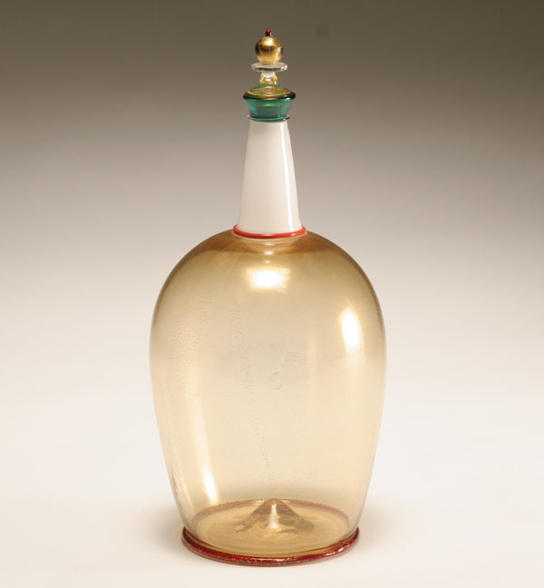 Appraisal: Yoichi Ohira de Majo Murano art glass decanter Pale amber