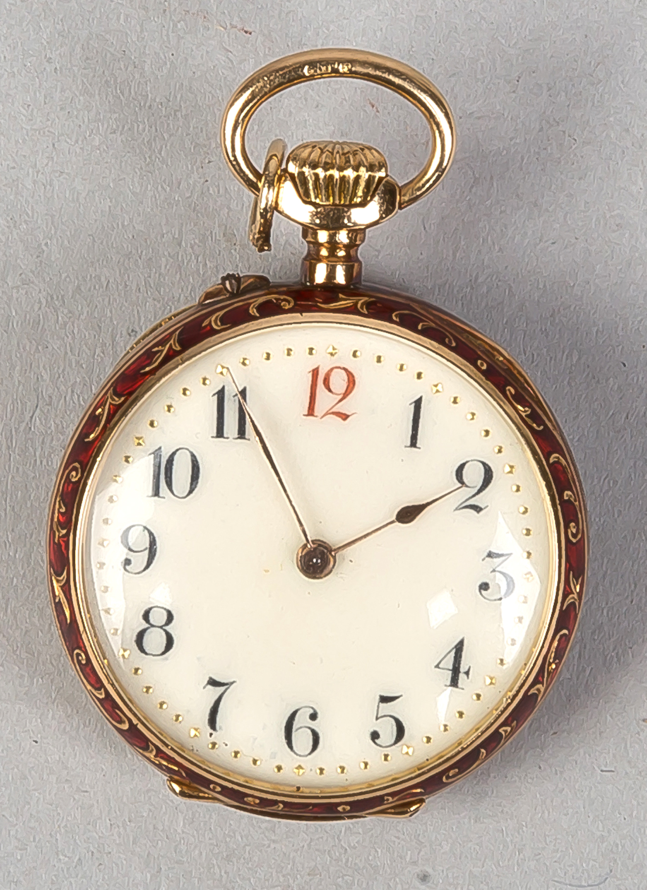 Appraisal: Ladies LaCoultre k Gold Pendant Watch Late th century Enameled