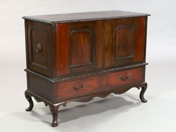 Appraisal: English Mahogany Cabinet second quarter th century in the Queen