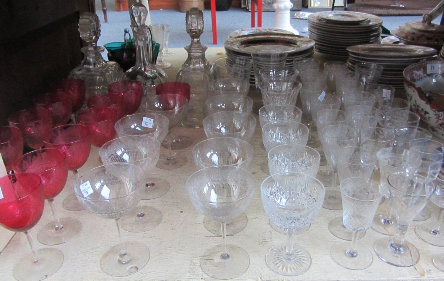 Appraisal: A quantity of part sets of stemware early-mid th century